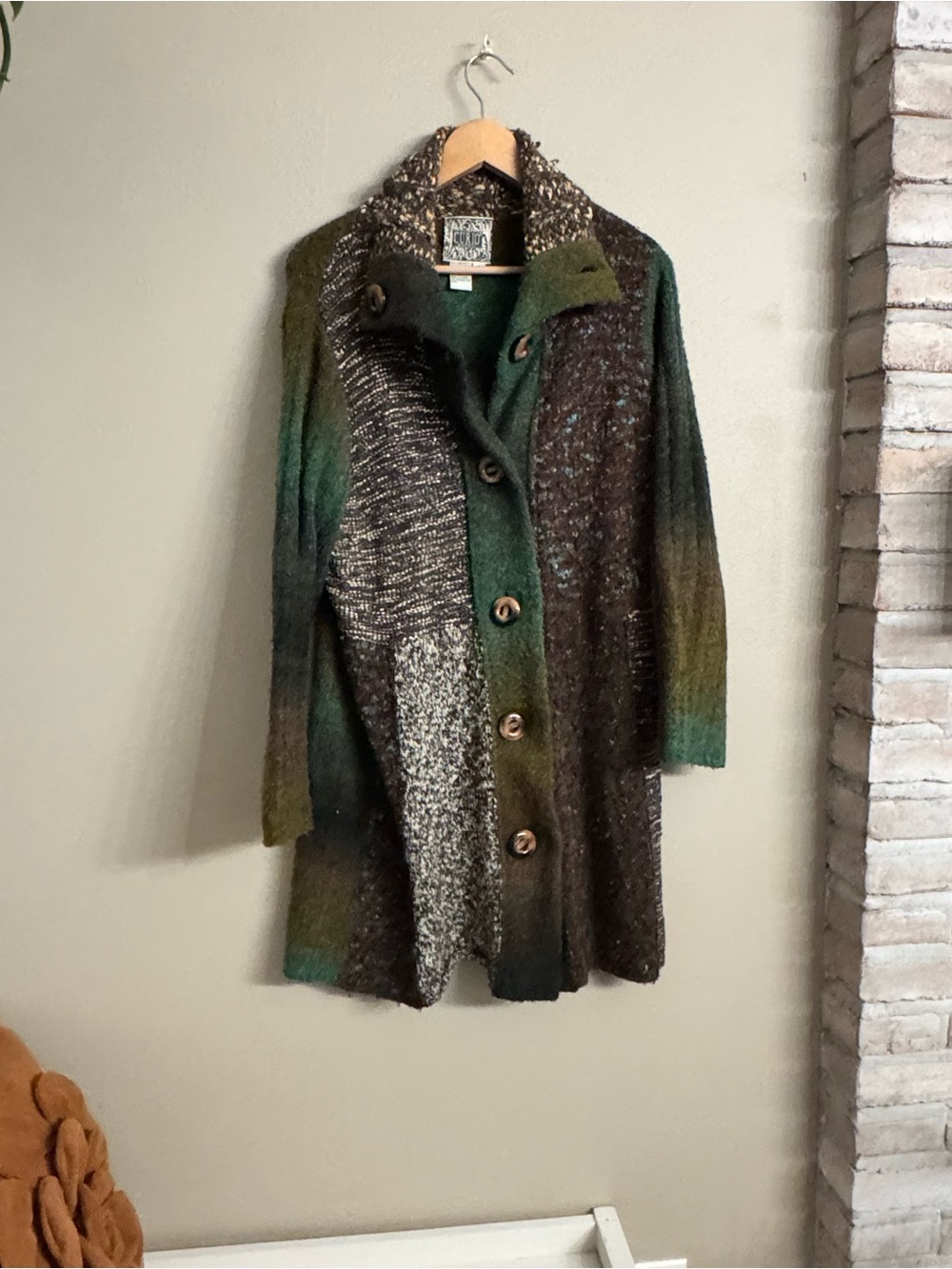 ANTHRO | CURIO Boho Patchwork Sweater Knit Cardigan‎